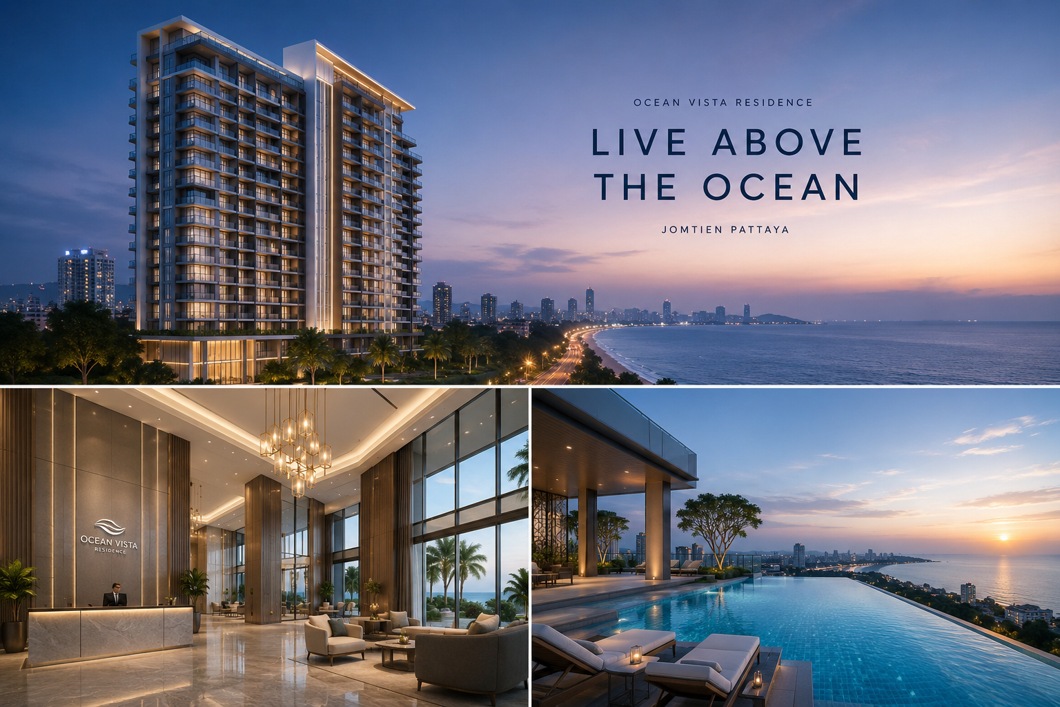 Ocean Vista exterior lobby and rooftop pool